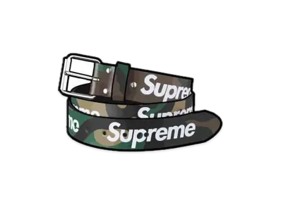 Supreme Repeat Leather Belt "Woodland Camo" (24SS)