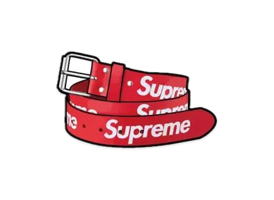 Supreme Repeat Leather Belt "Red" (24SS)