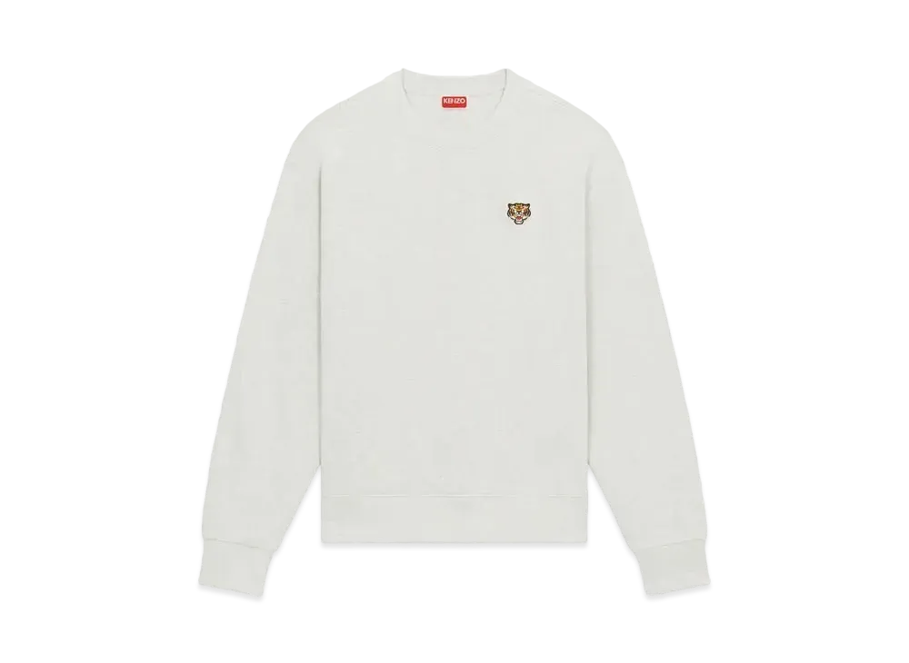 KENZO 'LUCKY TIGER CREST' Embroidered Classic Sweat "Pale Grey"