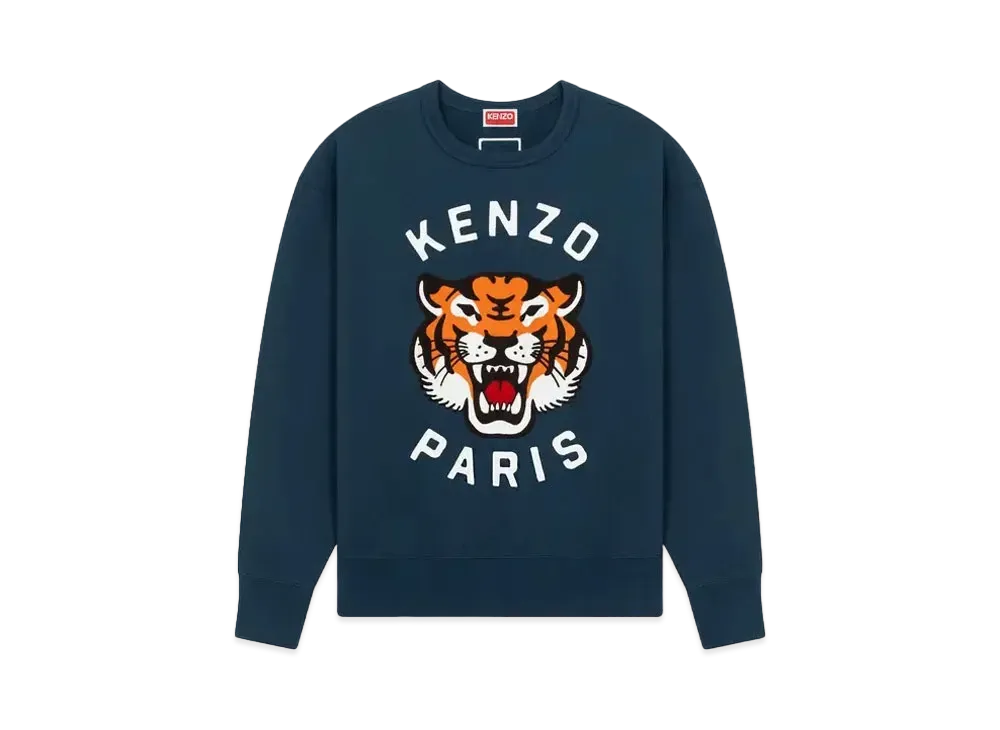 KENZO 'LUCKY TIGER' Embroidered Sweat Unisex "Midnight Blue"