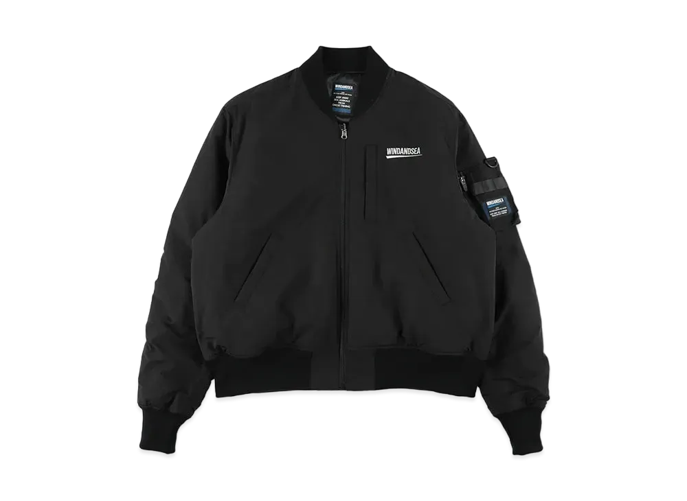 WIND AND SEA Fishnet Recycled Nylon MA-1 Jacket "Black"