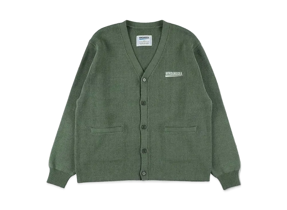 WIND AND SEA Fishnet Recycled Nylon Knit Cardigan "Sea Foam"