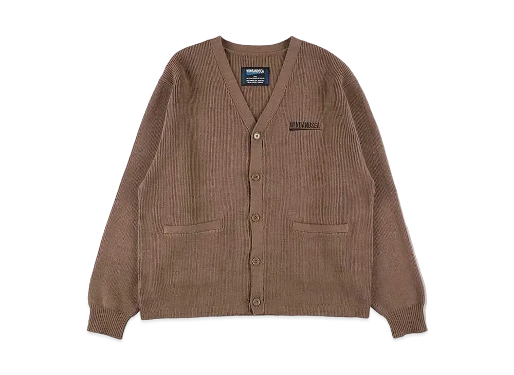 WIND AND SEA Fishnet Recycled Nylon Knit Cardigan "Sand Gray"
