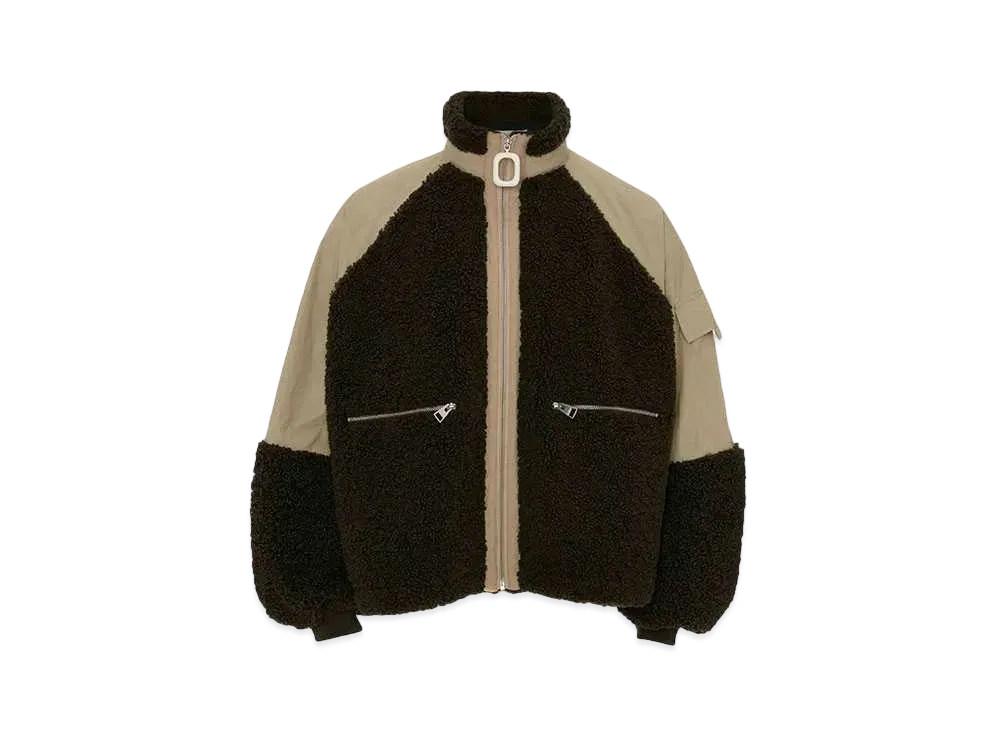 JW ANDERSON Color-Block Fleece Track Jacket "Forest Green"