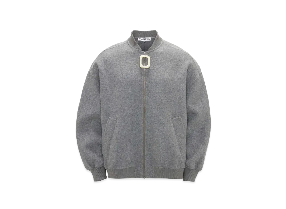 JW ANDERSON Oversized Wool Bomber Jacket "Melange Gray"
