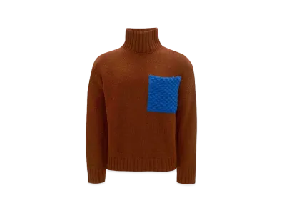 JW ANDERSON Popcorn Patch Pocket Turtleneck Sweater "Camel"