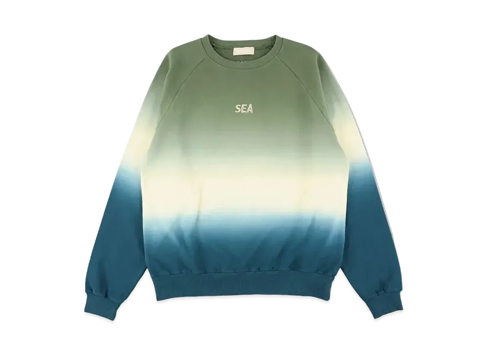 WIND AND SEA Step Dye Raglan Crew Neck "Olive Navy"