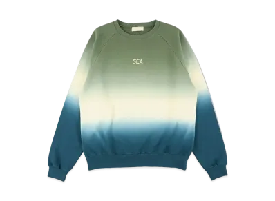WIND AND SEA Step Dye Raglan Crew Neck "Olive Navy"