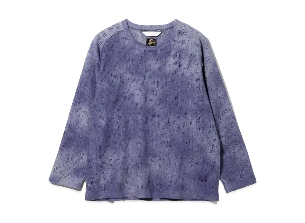 Needles x Sasquatchfabrix. L/S U Neck Tee Uneven Dye "Purple"