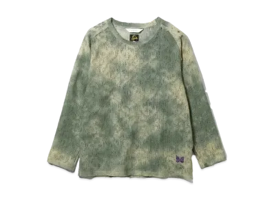 Needles x Sasquatchfabrix. L/S U Neck Tee Uneven Dye "Green"