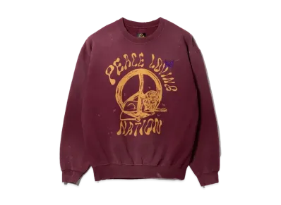 Needles x Sasquatchfabrix. Savage Sweat Peace Loving Nation "Bordeaux"