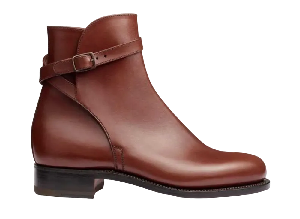 J.M.Weston Women's Jodhpur Boots #794 D Box Calf "Tan Brown" 125218279410/1F Single Leather Sole