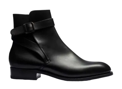 J.M.Weston Jodhpur Boots #722 D Box Calf "Black" 114410172210/1F Single Leather Sole