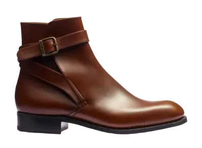 J.M.Weston Jodhpur Boots #722 D Box Calf "Tan Brown" 114418272210/1F Single Leather Sole