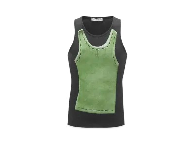 JW ANDERSON Clay Trompe loeil Print Tank Top "Melange Charcoal"