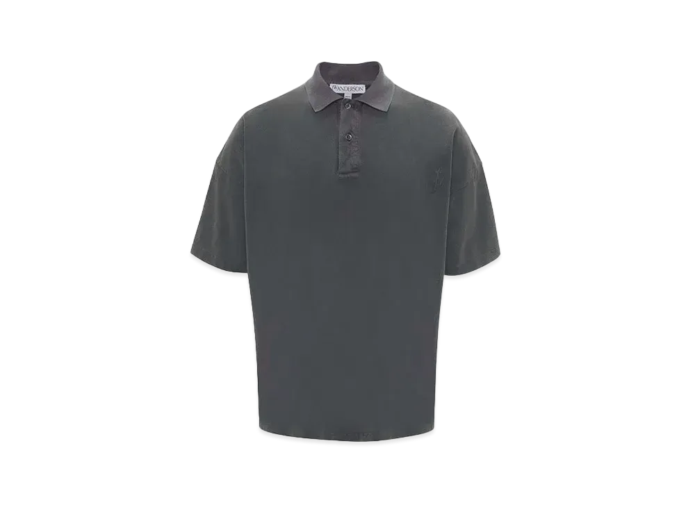 JW ANDERSON Logo Embroidered Polo Shirt "Charcoal"