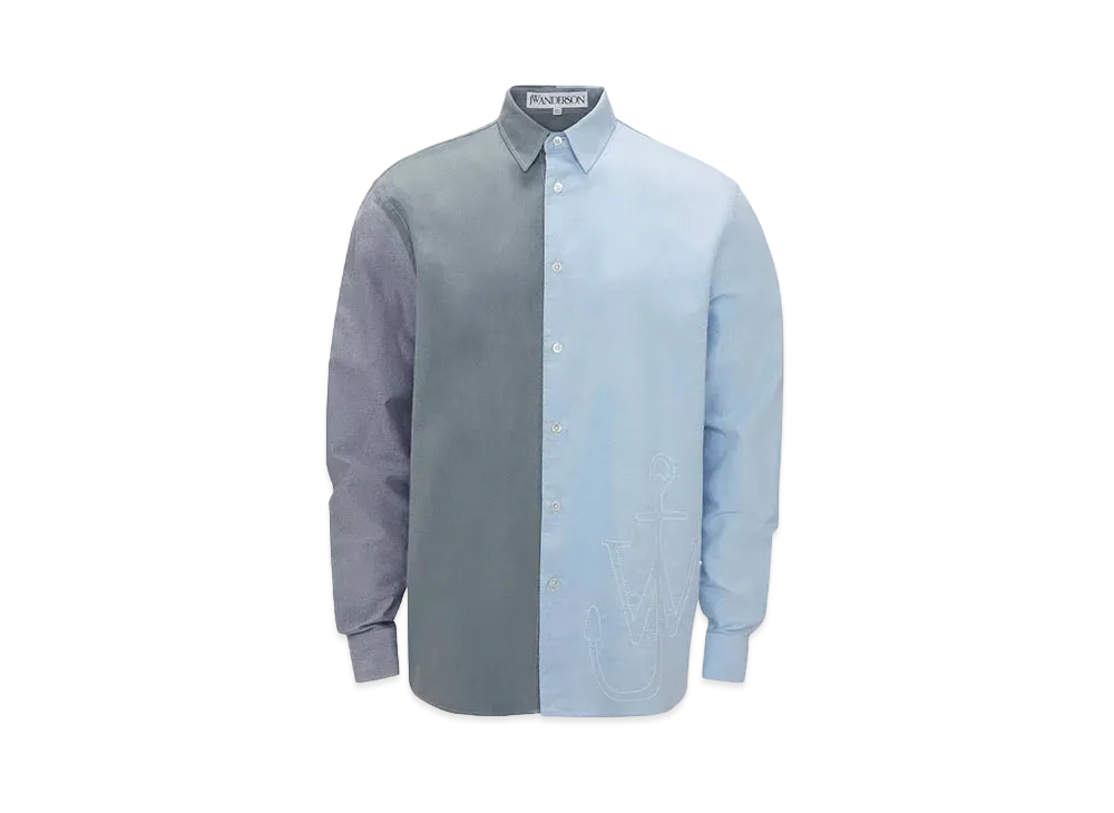 JW ANDERSON Classic Fit Patchwork Shirt "Blue"