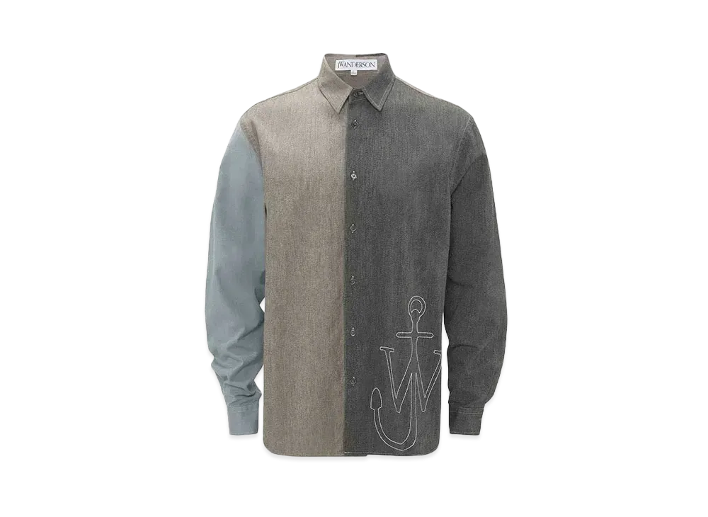 JW ANDERSON Classic Fit Patchwork Shirt "Grey"