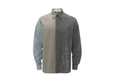 JW ANDERSON Classic Fit Patchwork Shirt "Grey"