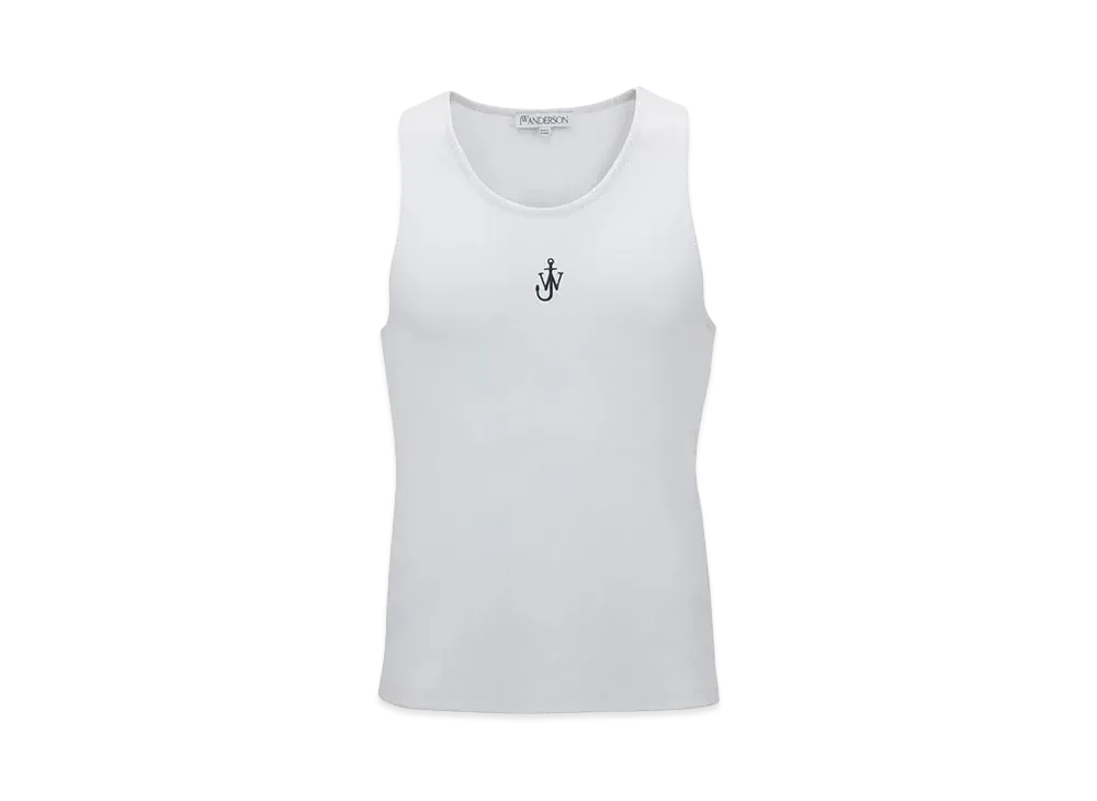 JW ANDERSON Anchor Logo Embroidered Tank Top "White"