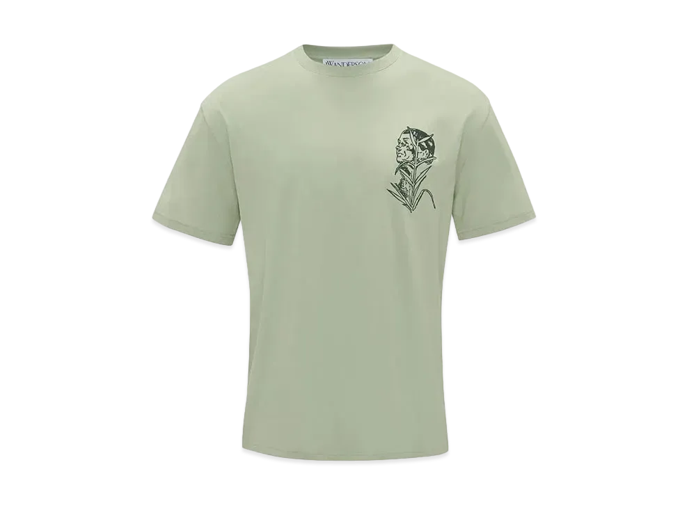 JW ANDERSON POL ANGLADA Embroidery T-shirt #2 "Green"