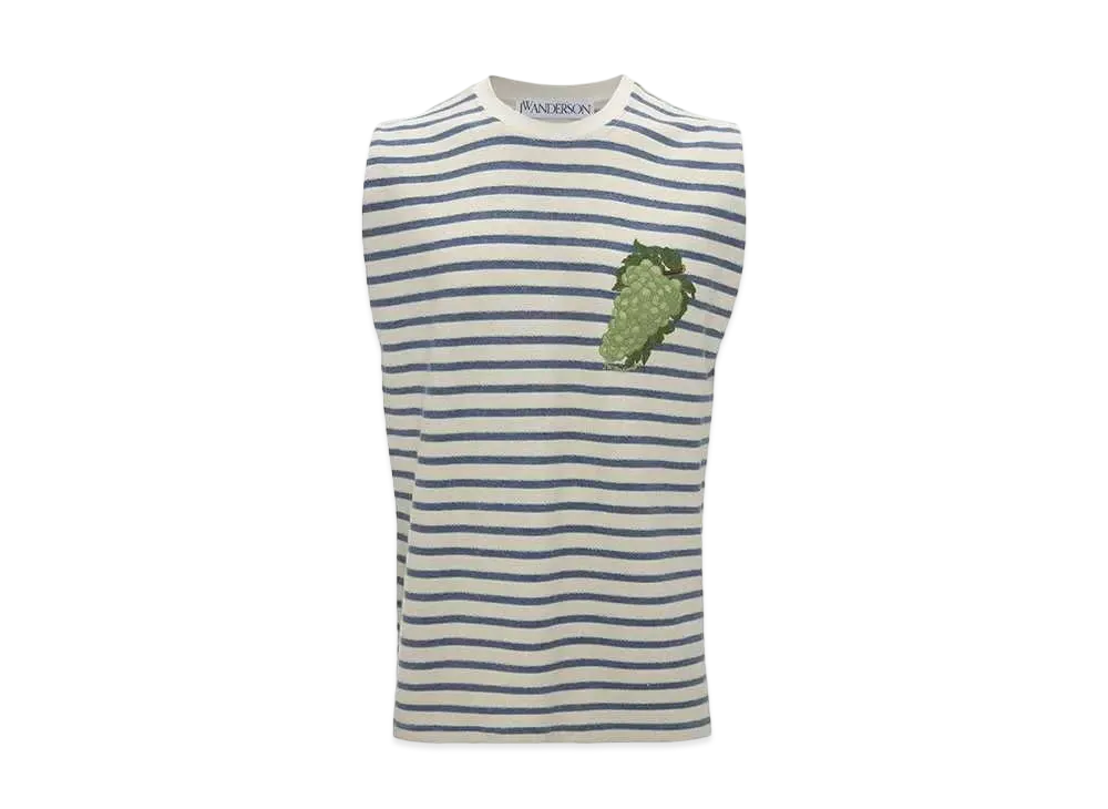 JW ANDERSON Sleeveless T-shirt "Natural/Blue"