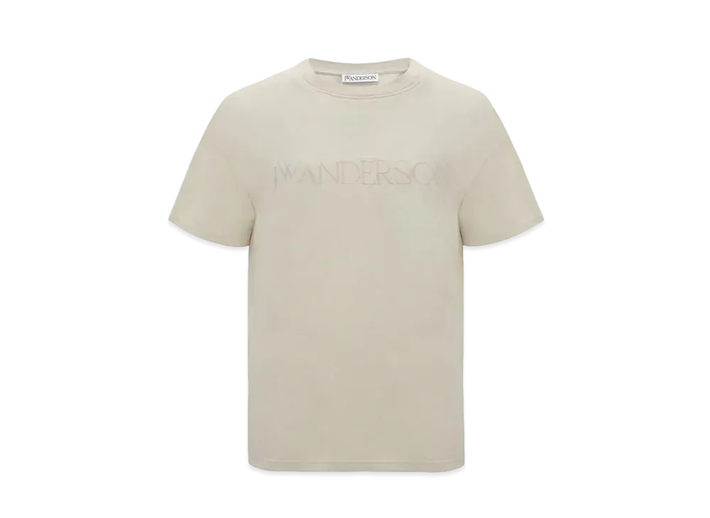 JW ANDERSON Logo Embroidered T-shirt "Light Beige"