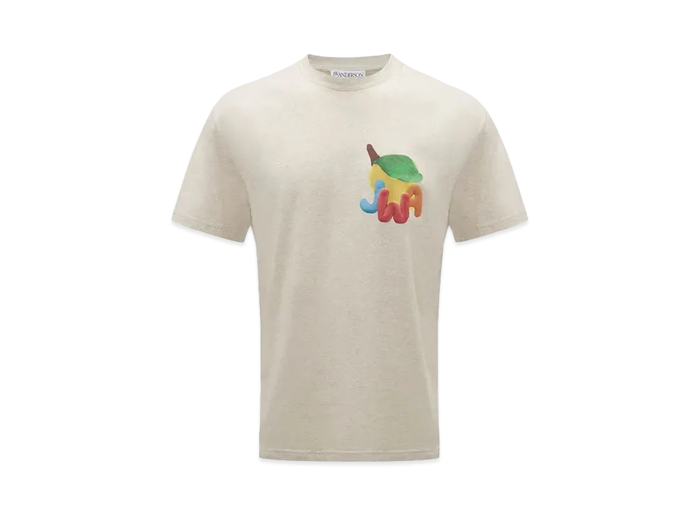 JW ANDERSON JWA Lemon Print T-shirt "Melange Oatmeal"