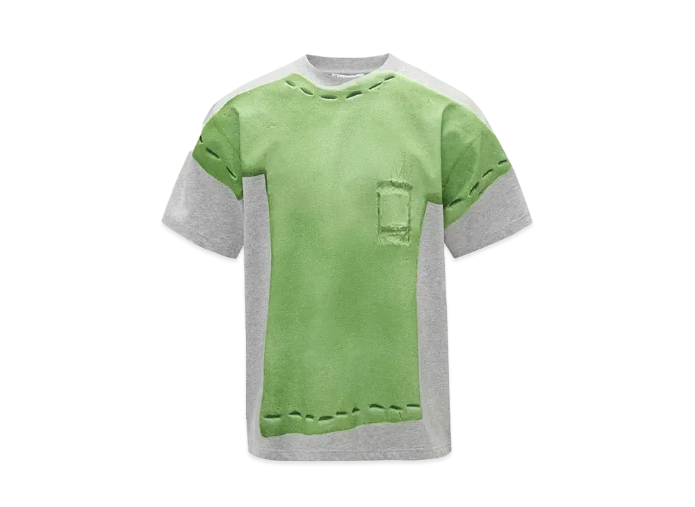JW ANDERSON Clay Trompe loeil Print T-shirt "Melange Gray"