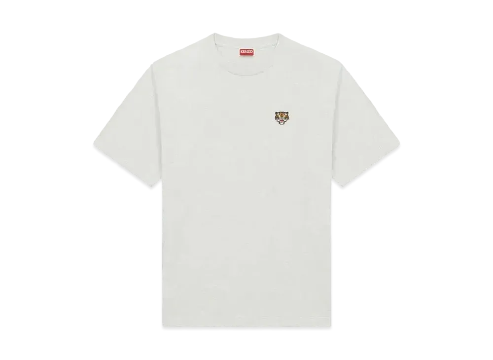 KENZO 'LUCKY TIGER CREST' Embroidered Classic T-shirt "Pale Grey"