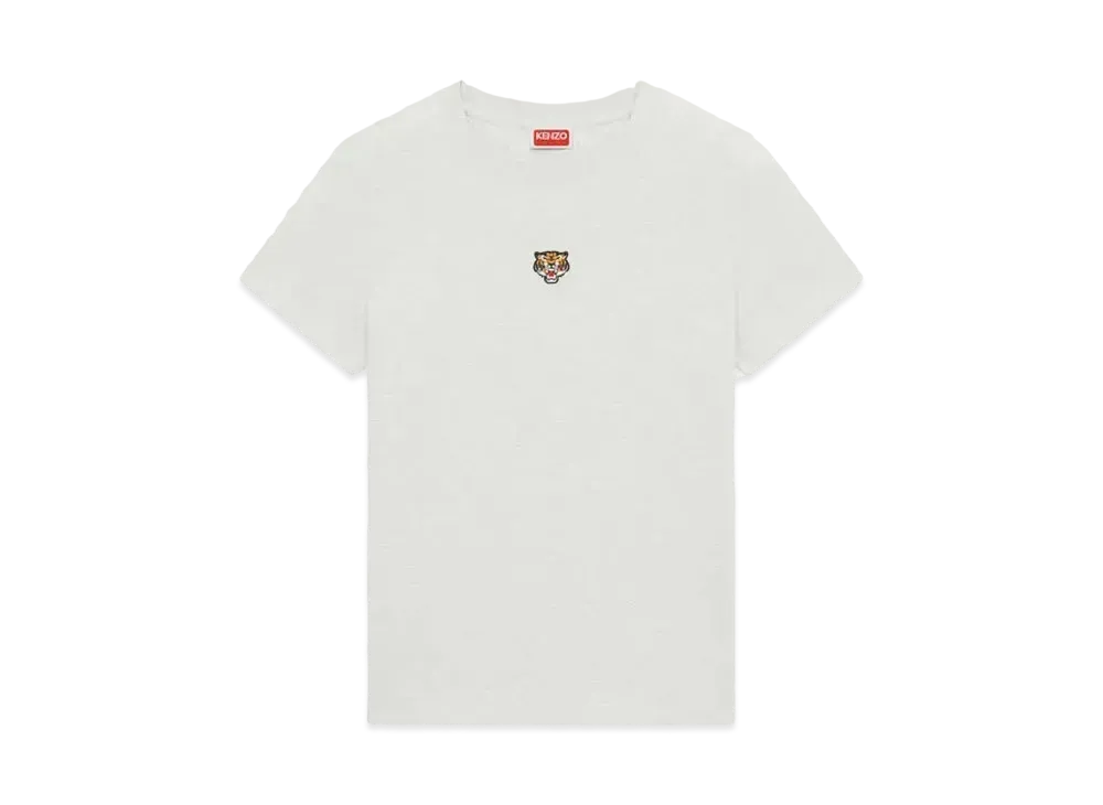 KENZO 'LUCKY TIGER CREST' Embroidered Classic T-shirt "Pale Grey"
