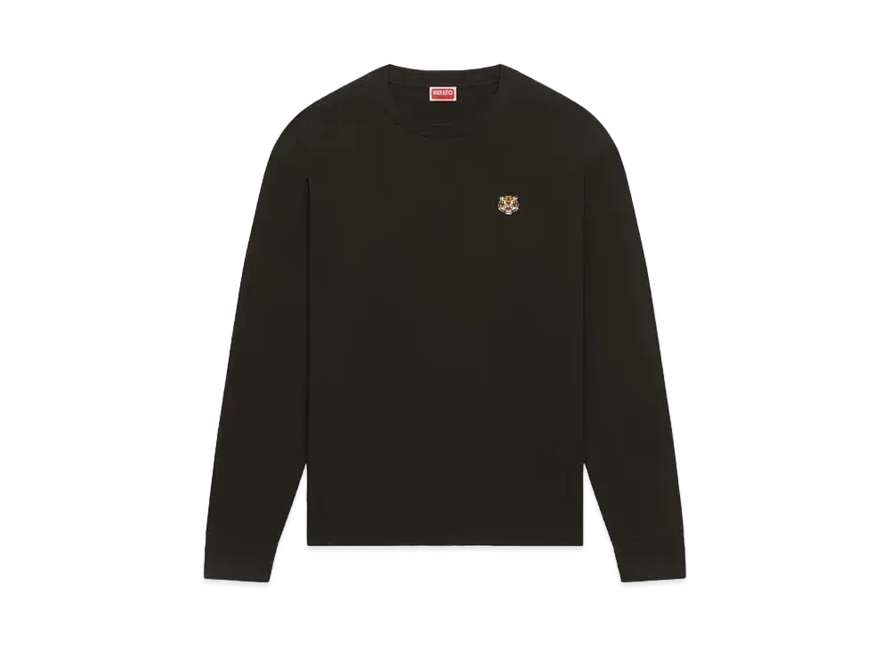KENZO 'LUCKY TIGER CREST' Embroidered Classic Long SleeveT-shirt "Black"