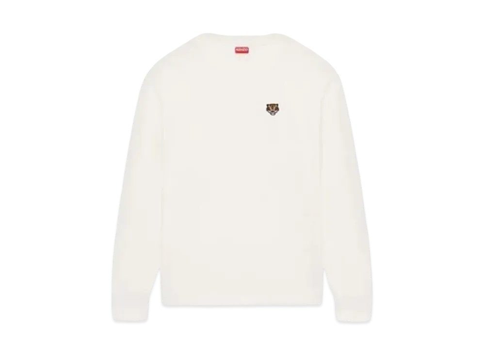 KENZO 'LUCKY TIGER CREST' Embroidered Classic Long Sleeve T-shirt "Off White"