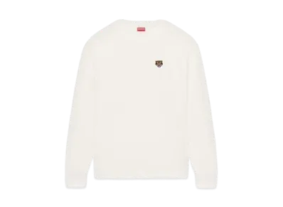 KENZO 'LUCKY TIGER CREST' Embroidered Classic Long Sleeve T-shirt "Off White"
