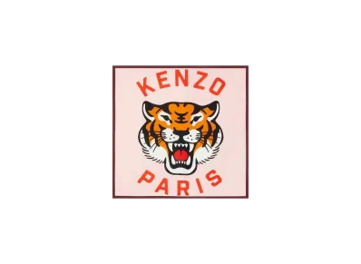 KENZO 'LUCKY TIGER' Silk Square "Faded Pink"