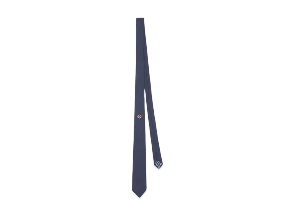 KENZO 'STAMP' Silk Tie "Midnight Blue"