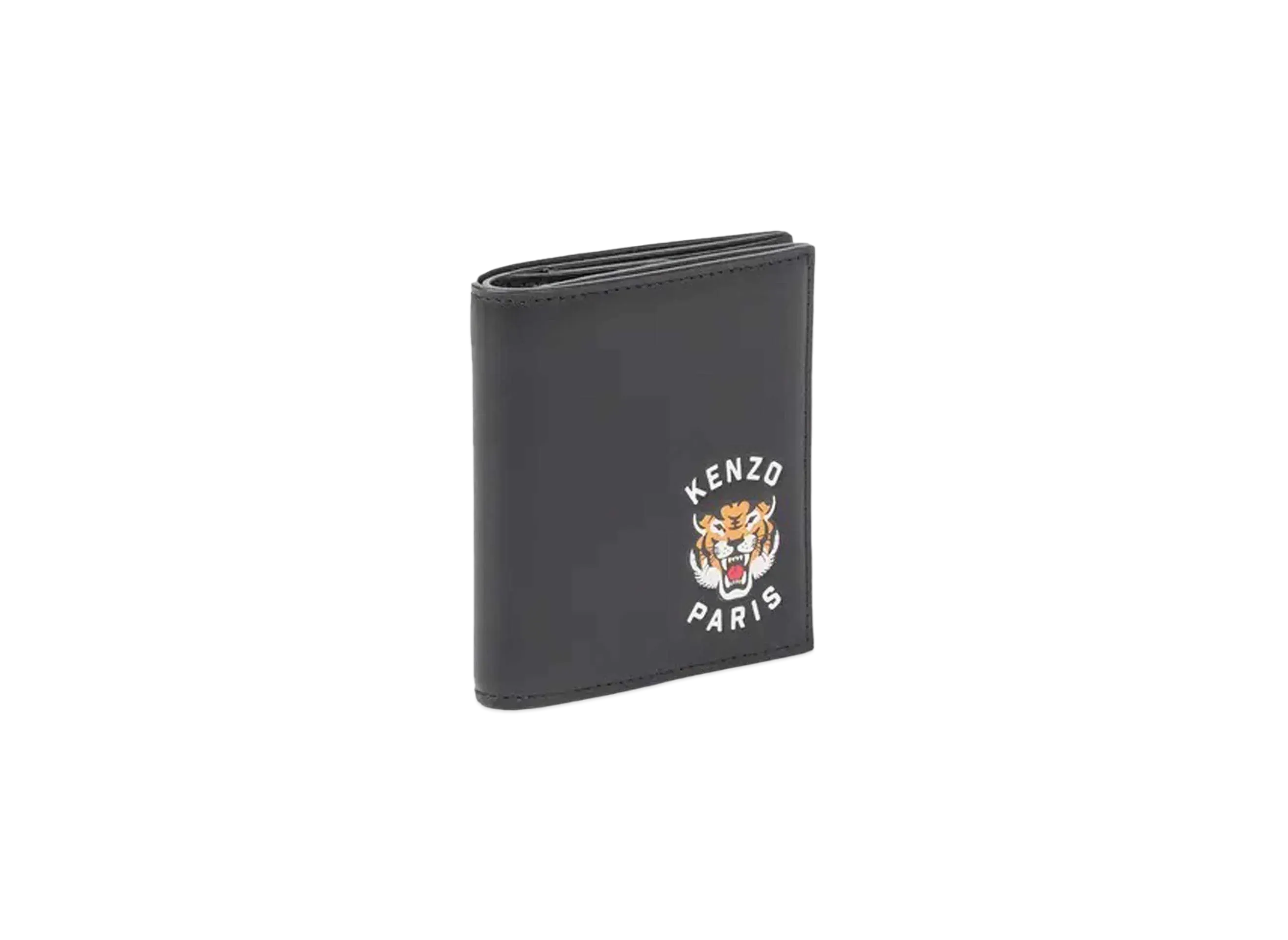 KENZO 'VARSITY' Mini Soft Leather Wallet "Black"
