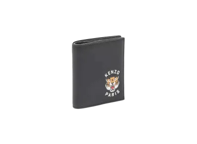 KENZO 'VARSITY' Mini Soft Leather Wallet "Black"