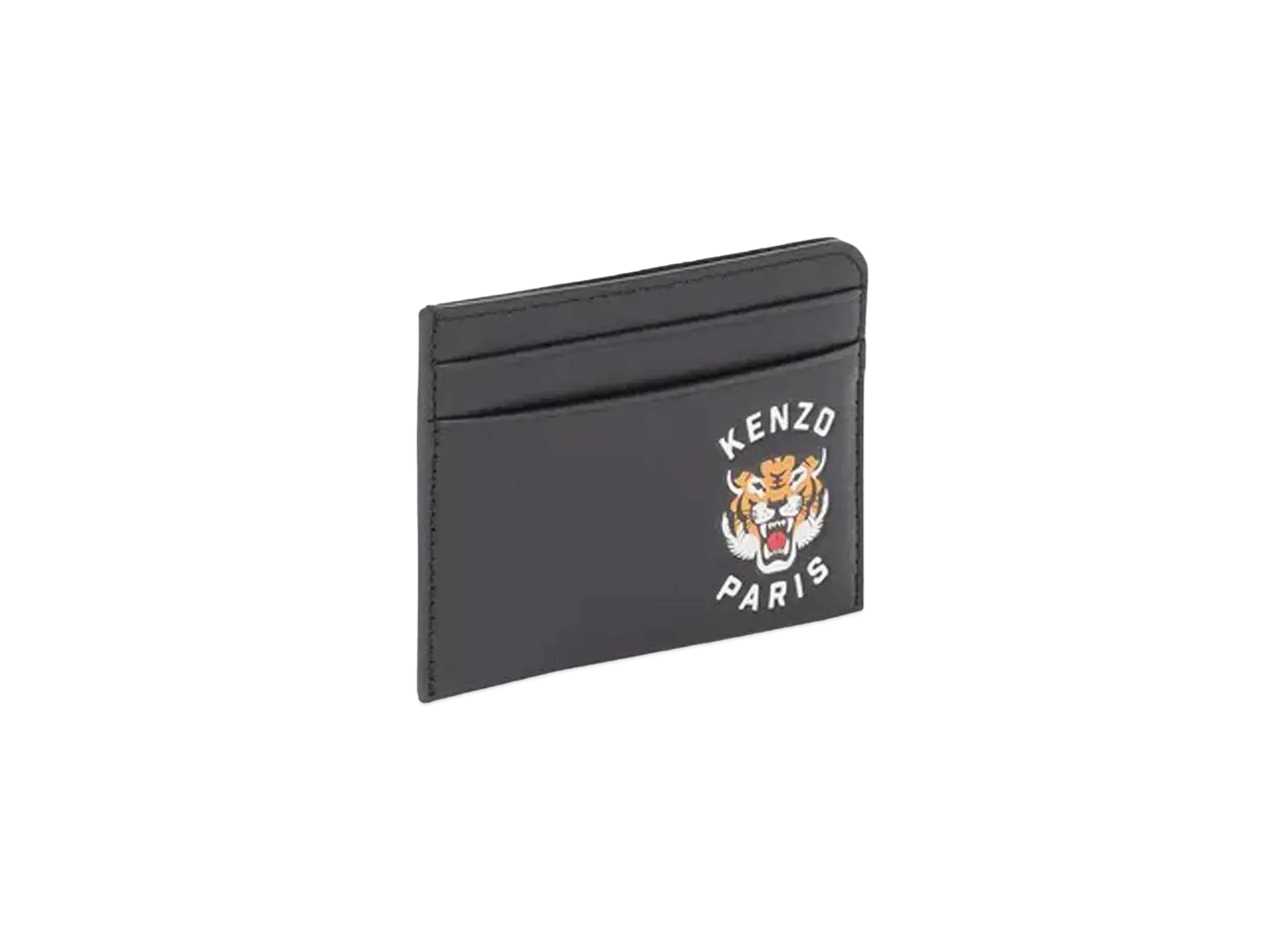 KENZO 'VARSITY' Leather Card Holder "Black"