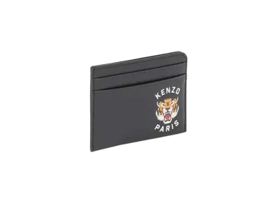 KENZO 'VARSITY' Leather Card Holder "Black"