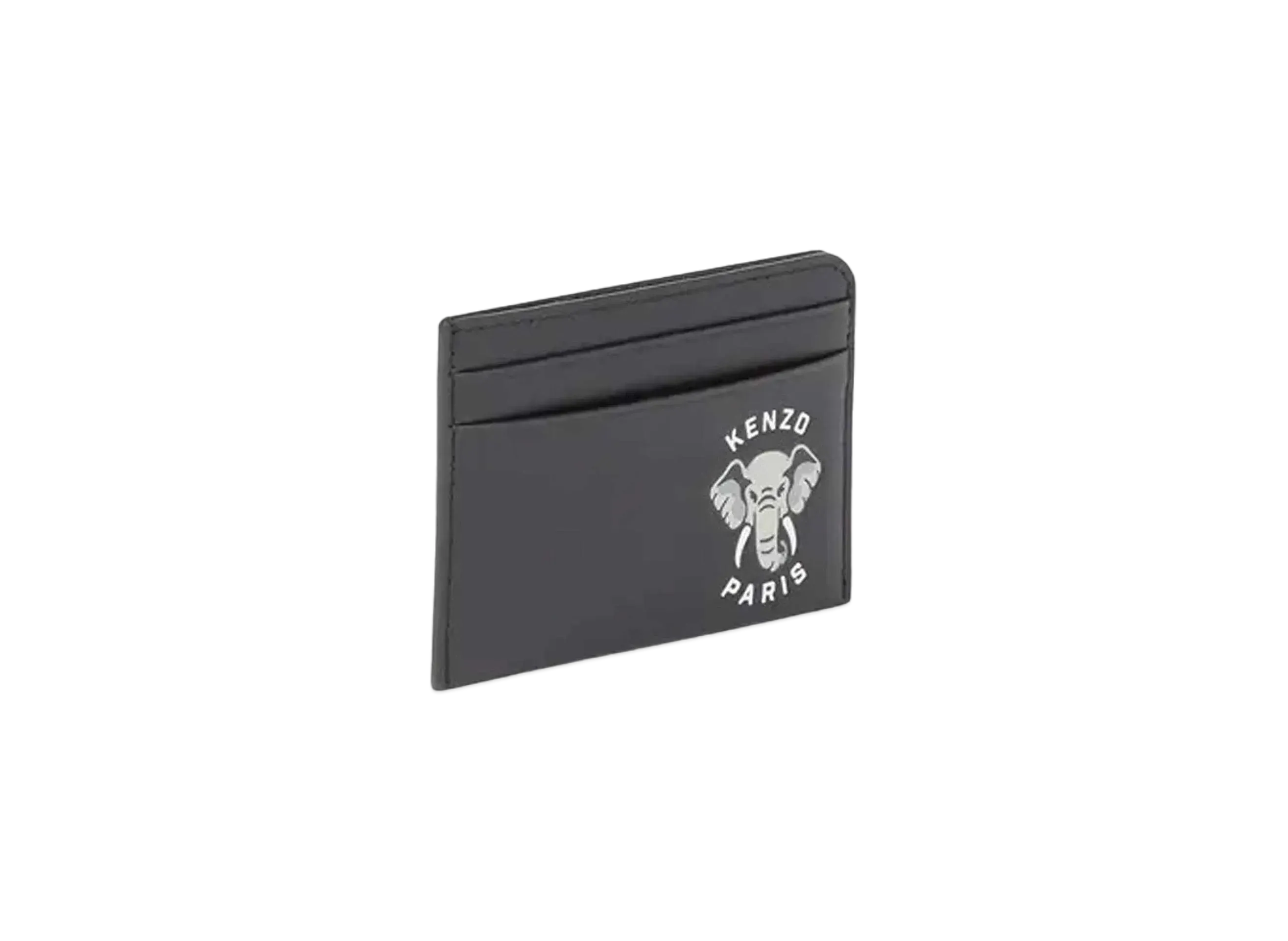 KENZO 'VARSITY' Leather Card Holder "Black"