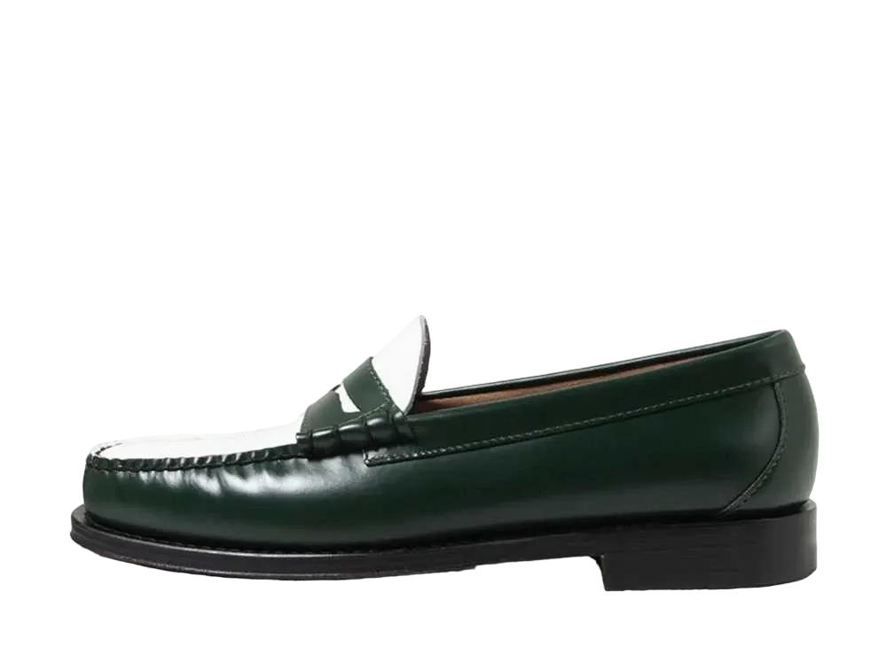 G.H.BASS Loafer Larson High Shine Leather "Dark Green/White" 11010H