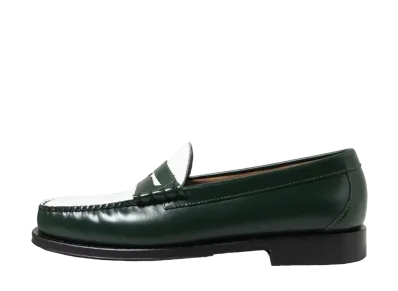 G.H.BASS Loafer Larson High Shine Leather "Dark Green/White" 11010H