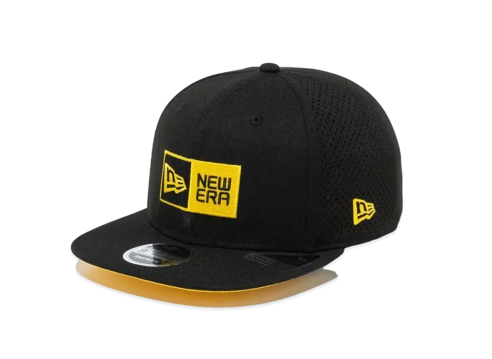 NEW ERA 9FIFTY Original Fit Laser Perforated Box Logo "Black x Ombre Gold/Black"