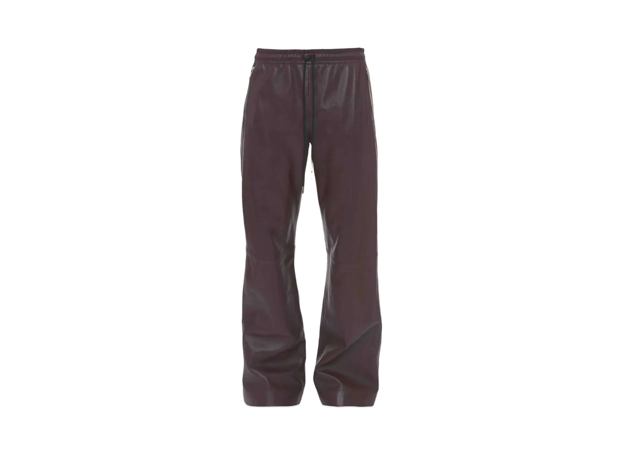 JW ANDERSON Drawstring Wide-Leg Leather Pants "Burgundy"