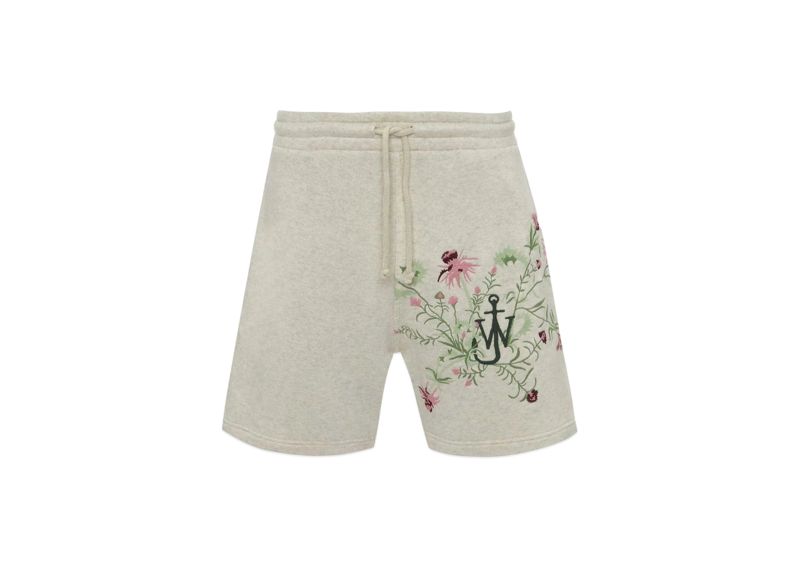 JW ANDERSON POL ANGLADA Embroidered Shorts "Melange Oatmeal"
