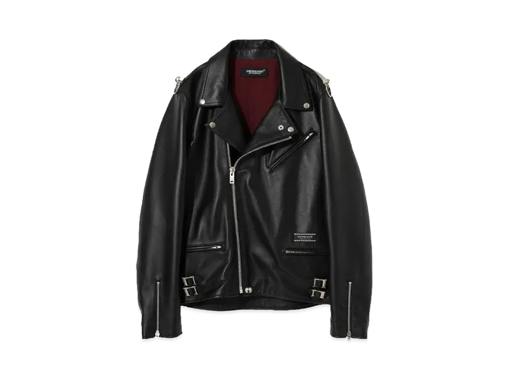 UNDERCOVER Sheep Leather Double Rider Jacket "Black"