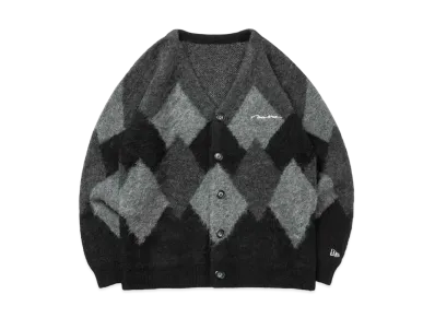 NEW ERA Knit Cardigan Argyle "Black"