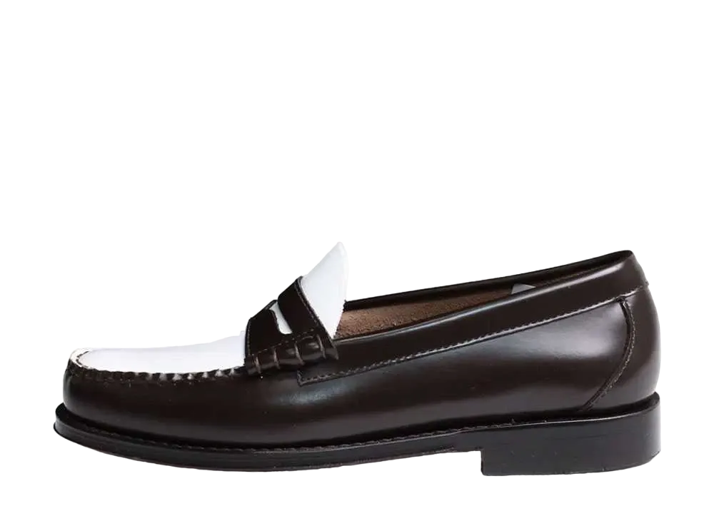 G.H.BASS Loafer Larson High Shine Leather "Dark Brown/White" 11010H