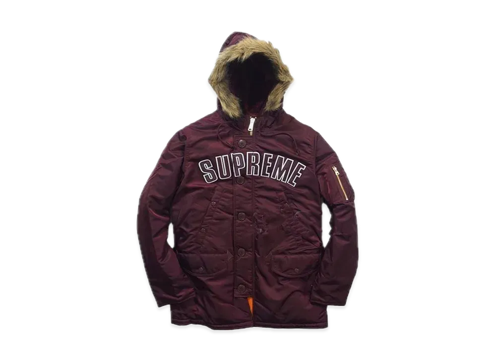 シュプリーム アーク ロゴ N-3B パーカ "バーガンディー"